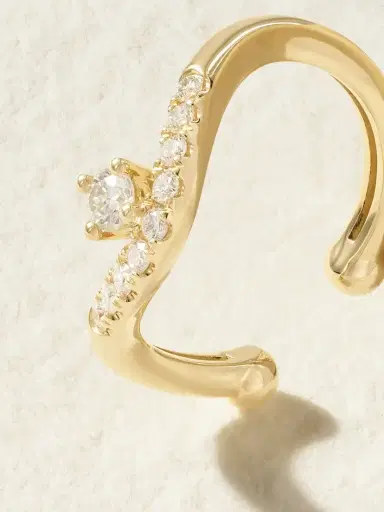 Mizuki 14-karat Gold Diamond Ear Cuff | Thumbnail 3 Mizuki 14-karat Gold Diamond Ear Cuff | Thumbnail 3