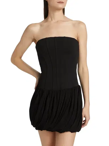 SIMKHAI Women's Josie Bustier Minidress - Black | Thumbnail 3
