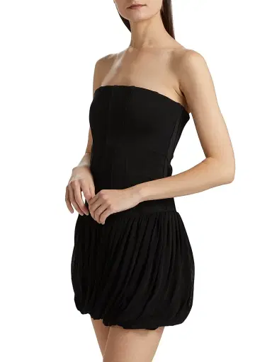 SIMKHAI Women's Josie Bustier Minidress - Black | Thumbnail 4