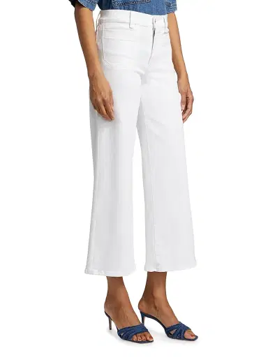 FRAME Women's Le Slim High-Rise Flared Cropped Jeans - White | Thumbnail 4 FRAME Women's Le Slim High-Rise Flared Cropped Jeans - White | Thumbnail 4