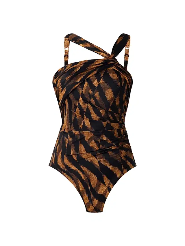 Women's Raya De Safari Europa Animal-Print One-Piece Swimsuit - Black Brown