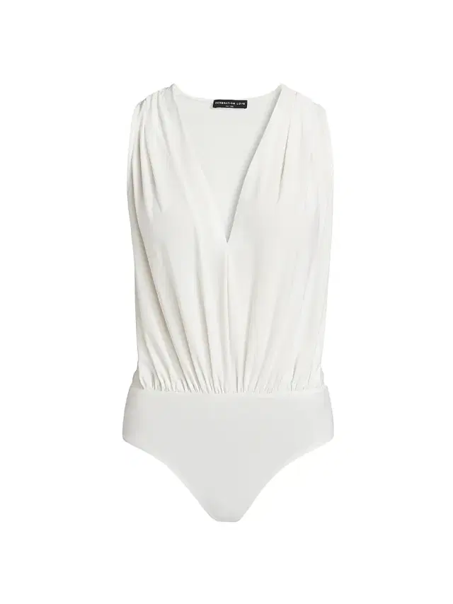 Generation Love Women's Ansel Draped Jersey Bodysuit - White