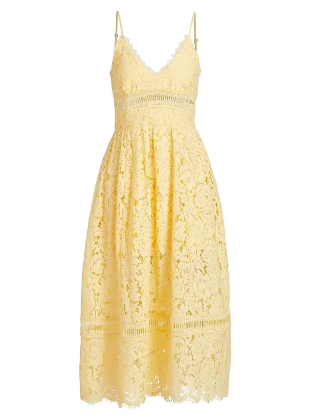 Generation Love Women's Emma Corded Lace Midi-Dress - Citrine