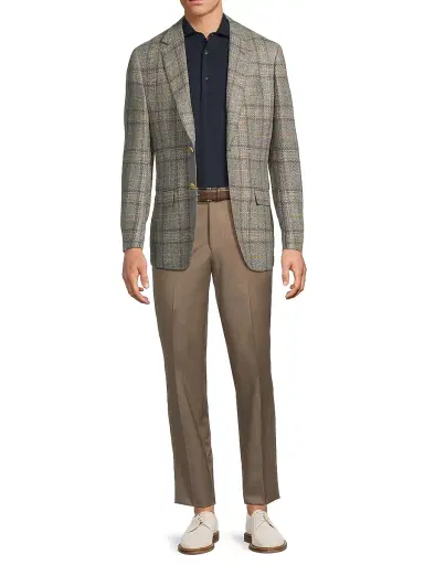Sartorio Napoli Men's Plaid Virgin Wool Blend Jacket | Thumbnail 2 Sartorio Napoli Men's Plaid Virgin Wool Blend Jacket | Thumbnail 2