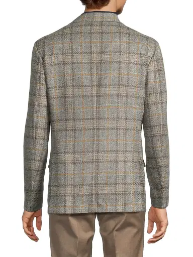 Sartorio Napoli Men's Plaid Virgin Wool Blend Jacket | Thumbnail 5 Sartorio Napoli Men's Plaid Virgin Wool Blend Jacket | Thumbnail 5