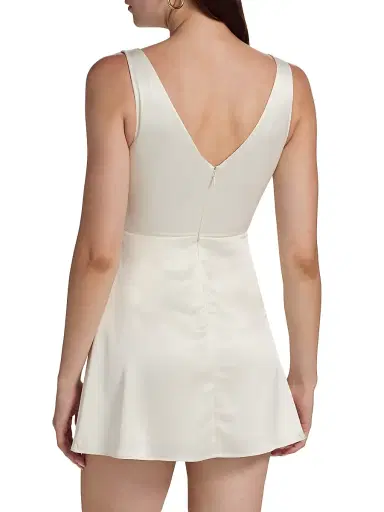 Reformation Women's Zenni Satin Minidress - Ivory - Size 12 | Thumbnail 5 Reformation Women's Zenni Satin Minidress - Ivory - Size 12 | Thumbnail 5