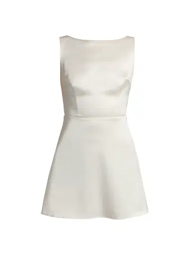 Reformation Women's Zenni Satin Minidress - Ivory - Size 12 | Thumbnail 1 Reformation Women's Zenni Satin Minidress - Ivory - Size 12 | Thumbnail 1