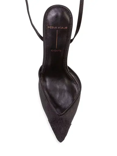 Black Suede Studio Women's Cara 80MM Mesh Sandals | Thumbnail 5 Black Suede Studio Women's Cara 80MM Mesh Sandals | Thumbnail 5