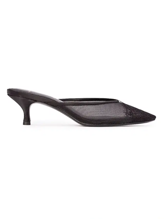 Black Suede Studio Women's Cara 50MM Mesh Mules - Black Mesh