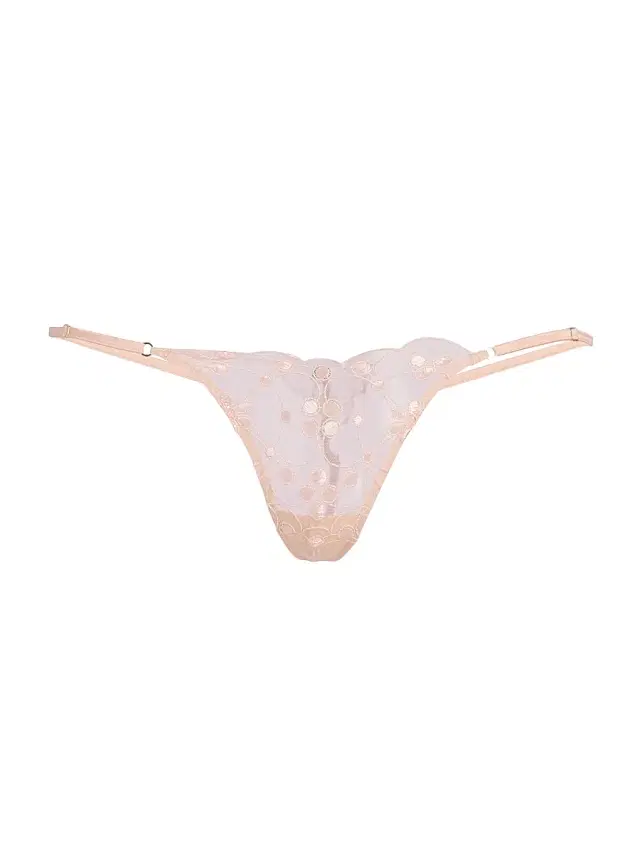 Kiki de Montparnasse Women's Embroidered G-String Thong - Blush