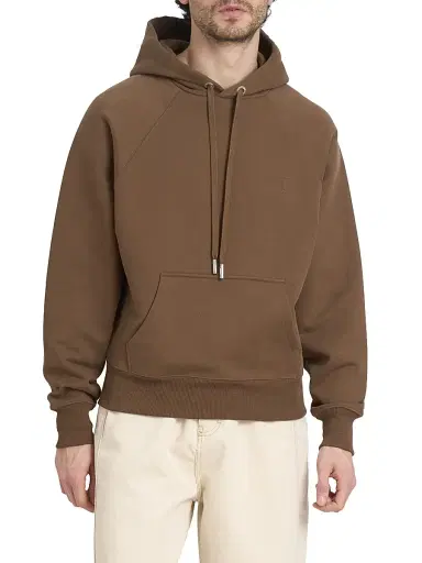 AMI Paris Men's Small Embossed Ami de Coeur Hoodie - Hazelnut | Thumbnail 3 AMI Paris Men's Small Embossed Ami de Coeur Hoodie - Hazelnut | Thumbnail 3