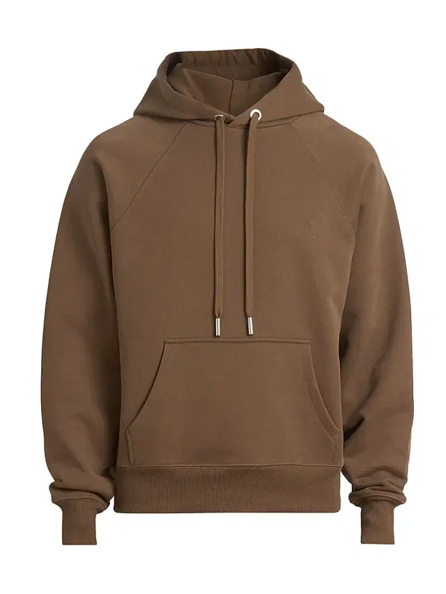 Men's Small Embossed Ami de Coeur Hoodie - Hazelnut