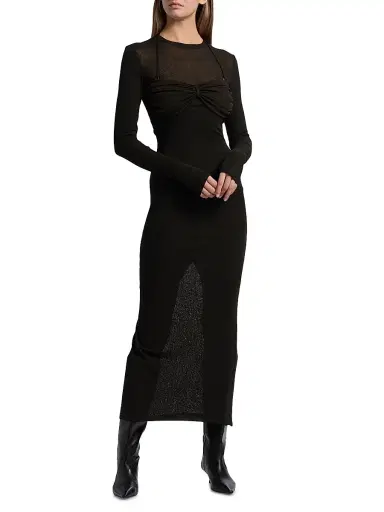 Nanushka Women's Artemiz Bodycon Midi-Dress - Anthracite | Thumbnail 3