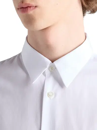 Prada Men's Short-Sleeve Cotton Shirt - White | Thumbnail 5 Prada Men's Short-Sleeve Cotton Shirt - White | Thumbnail 5