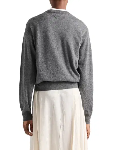 Prada Women's Cashmere Crewneck Sweater - Grey | Thumbnail 3 Prada Women's Cashmere Crewneck Sweater - Grey | Thumbnail 3