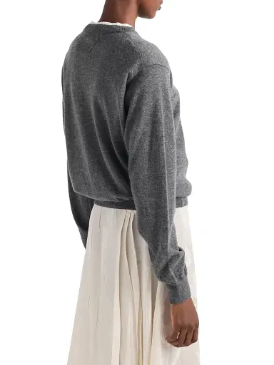 Prada Women's Cashmere Crewneck Sweater - Grey | Thumbnail 4 Prada Women's Cashmere Crewneck Sweater - Grey | Thumbnail 4