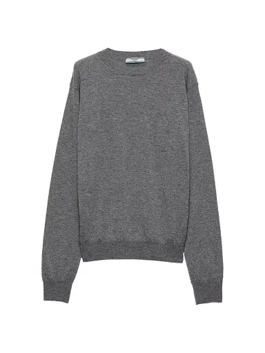 Prada Women's Cashmere Crewneck Sweater - Grey | Thumbnail 1 Prada Women's Cashmere Crewneck Sweater - Grey | Thumbnail 1