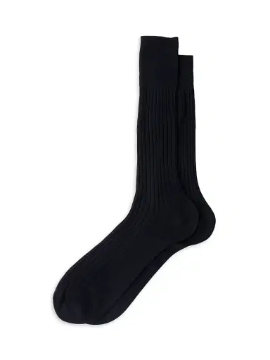 Prada Men's Cotton Mid-Calf Socks - Blue | Thumbnail 1