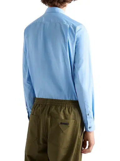 Prada Men's Cotton Shirt - Blue - Size 16.5 | Thumbnail 3