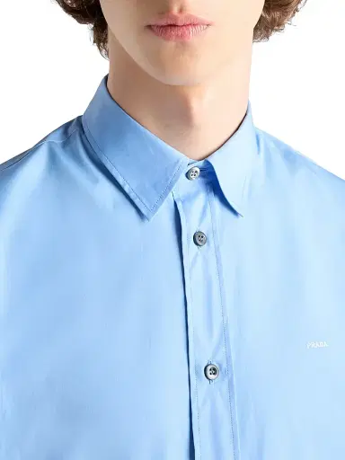 Prada Men's Cotton Shirt - Blue - Size 16.5 | Thumbnail 5