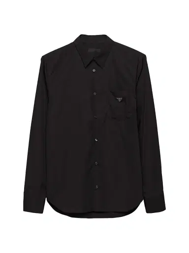 Prada Men's Cotton Shirt - Black - Size Medium | Thumbnail 1 Prada Men's Cotton Shirt - Black - Size Medium | Thumbnail 1