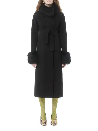 Valentino Garavani Women's Compact Drap Coat - Black - Size 2 | Thumbnail 2