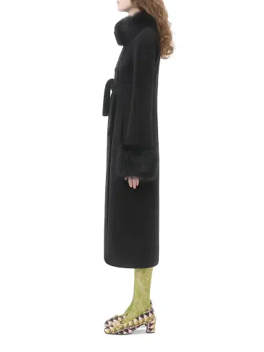 Valentino Garavani Women's Compact Drap Coat - Black - Size 2 | Thumbnail 3