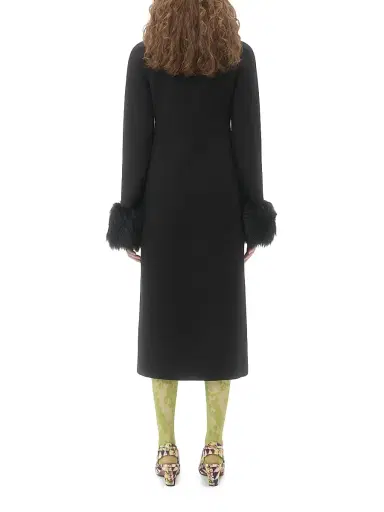 Valentino Garavani Women's Compact Drap Coat - Black - Size 2 | Thumbnail 4