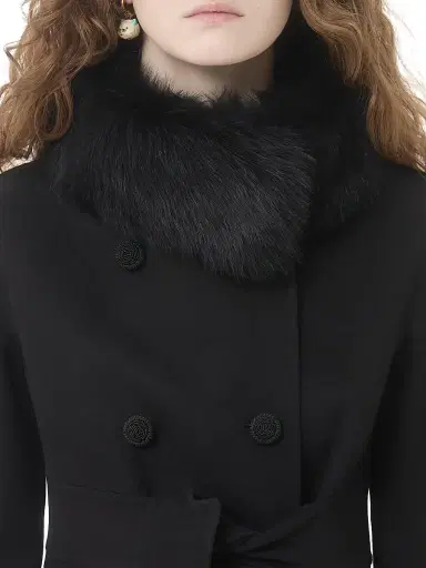 Valentino Garavani Women's Compact Drap Coat - Black - Size 2 | Thumbnail 5