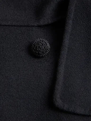 Valentino Garavani Women's Compact Drap Coat - Black - Size 2 | Thumbnail 6