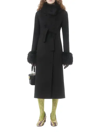 Valentino Garavani Women's Compact Drap Coat - Black - Size 2 | Thumbnail 7