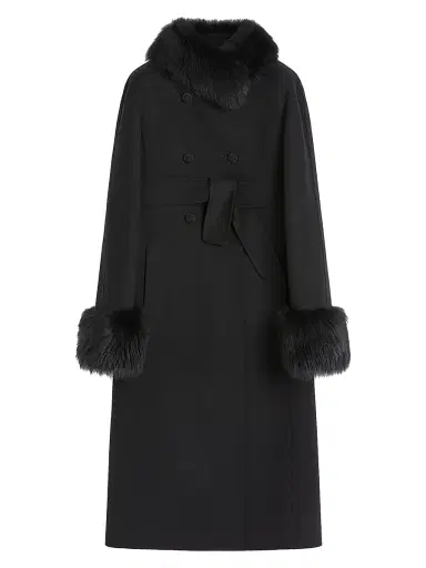 Valentino Garavani Women's Compact Drap Coat - Black - Size 2 | Thumbnail 1
