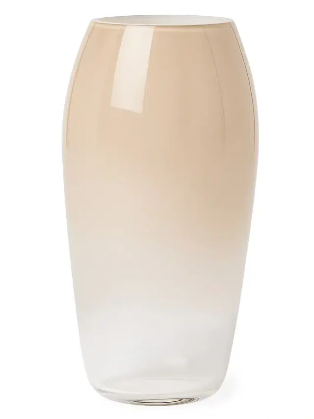 Nuanced Murano Glass Vase - Brown White