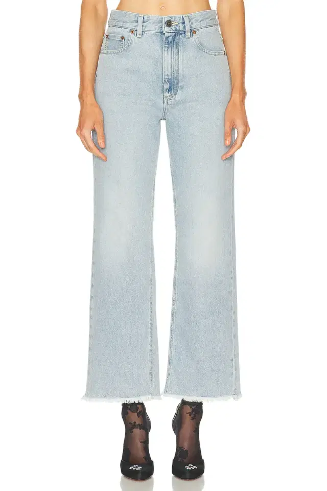 Valentino Frayed Hem Straight Leg