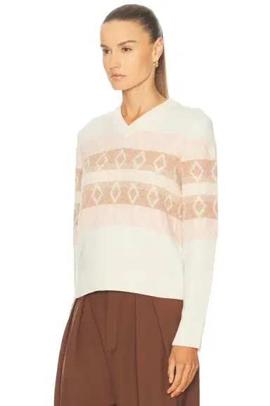 Moncler Long Sleeve V-neck Sweater | Thumbnail 2 Moncler Long Sleeve V-neck Sweater | Thumbnail 2