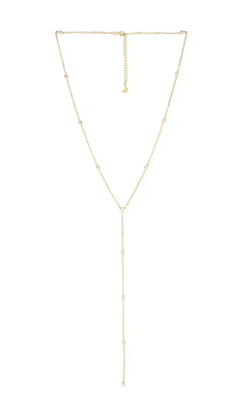 By Adina Eden Bezel Station Lariat Necklace