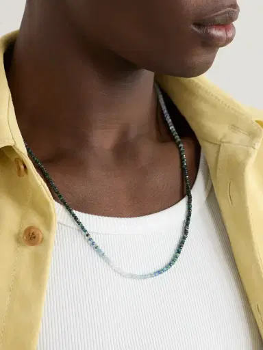 JIA JIA Gold, Emerald and Sapphire Beaded Necklace - Men | Thumbnail 2 JIA JIA Gold, Emerald and Sapphire Beaded Necklace - Men | Thumbnail 2