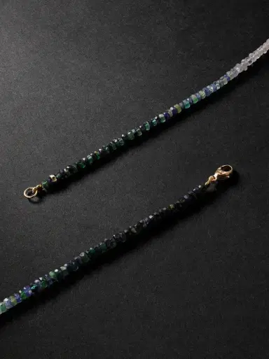 JIA JIA Gold, Emerald and Sapphire Beaded Necklace - Men | Thumbnail 3 JIA JIA Gold, Emerald and Sapphire Beaded Necklace - Men | Thumbnail 3