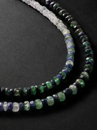 JIA JIA Gold, Emerald and Sapphire Beaded Necklace - Men | Thumbnail 4 JIA JIA Gold, Emerald and Sapphire Beaded Necklace - Men | Thumbnail 4
