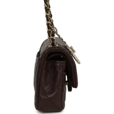 Chanel Chanel Nano Classic Double Flap Bag Charm Dark Brown Lambskin Light Gold Hardware | Thumbnail 4 Chanel Chanel Nano Classic Double Flap Bag Charm Dark Brown Lambskin Light Gold Hardware | Thumbnail 4