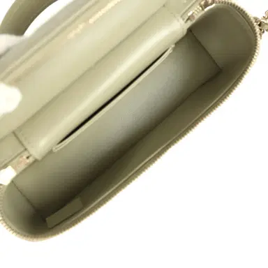 Chanel Chanel Trendy Top Handle Long Vanity Case with Chain Khaki Caviar Light Gold Hardware | Thumbnail 8