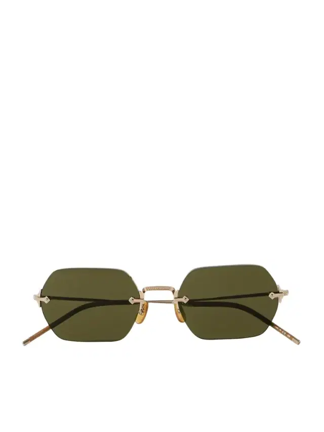 Tk-13 Rimless Hexagon-frame Gold-tone Sunglasses