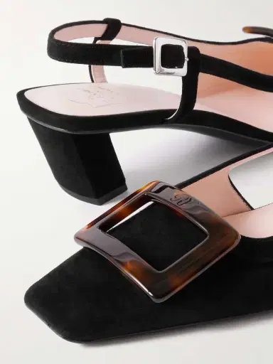 Roger Vivier Belle Vivier 45 Suede Slingback Pumps | Thumbnail 4