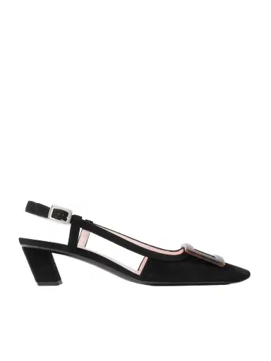 Roger Vivier Belle Vivier 45 Suede Slingback Pumps | Thumbnail 1