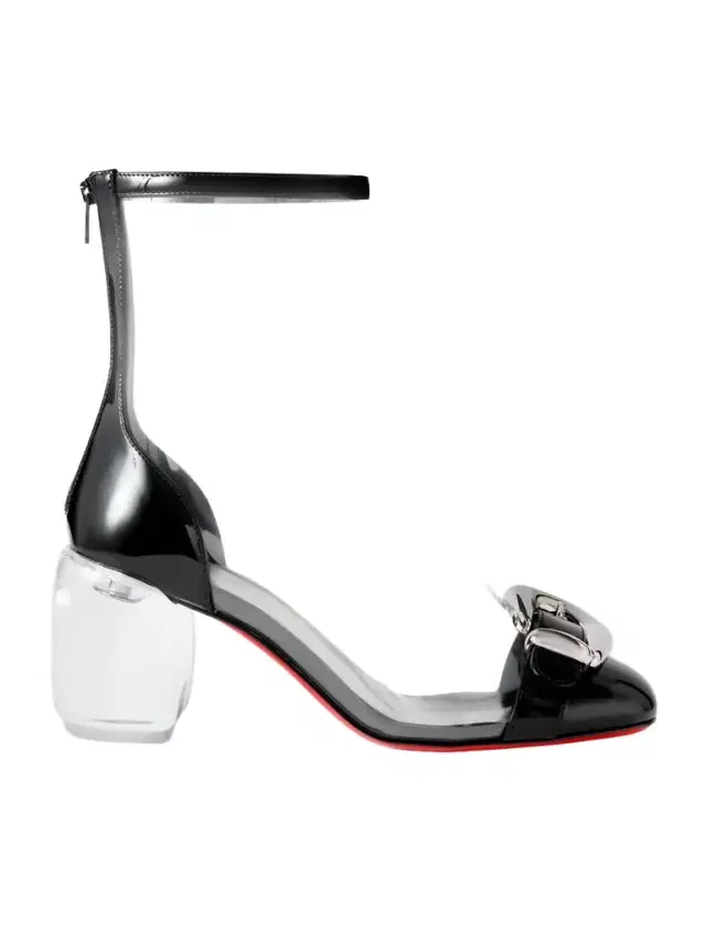 Christian Louboutin Minny Bubble Patent Leather-trimmed Pvc Ankle Boots