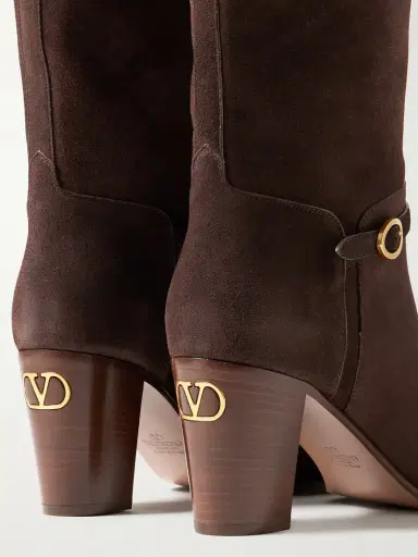 Valentino Garavani Pattie 75 Buckle-embellished Suede Knee Boots | Thumbnail 4 Valentino Garavani Pattie 75 Buckle-embellished Suede Knee Boots | Thumbnail 4