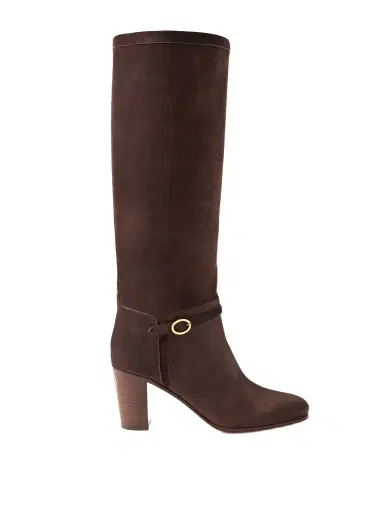 Valentino Garavani Pattie 75 Buckle-embellished Suede Knee Boots | Thumbnail 1 Valentino Garavani Pattie 75 Buckle-embellished Suede Knee Boots | Thumbnail 1