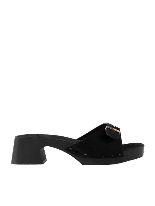 Britt Buckled Calf Hair Mules