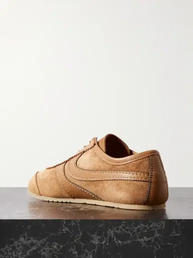 Dries Van Noten Leather-trimmed Suede Sneakers | Thumbnail 3