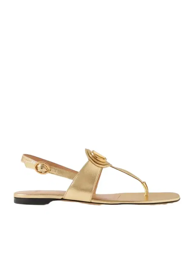 Vlogo Embellished Metallic Leather Sandals
